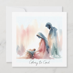 Elegant Religious Glory To God Christian Christmas Holiday Card