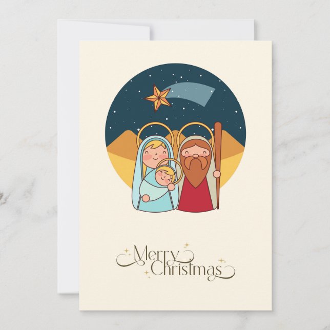Elegant Religious Glory To God Christian Christmas Holiday Card (Front)