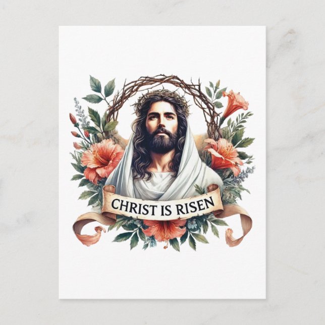 Elegant Religious Happy Easter Jesus Holiday Postcard (Front)
