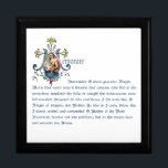 Elegant Religious Memorare Prayer Virgin Mary  Gift Box<br><div class="desc">Featuring a beautiful Catholic design of the Blessed Virgin Mary and Baby Jesus overlaid on a Marian Cross with lilies.  The traditional Memorare prayer to Our Lady is printed below.</div>