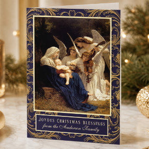 Elegant Religious Virgin Mary Angels Music Holiday Card