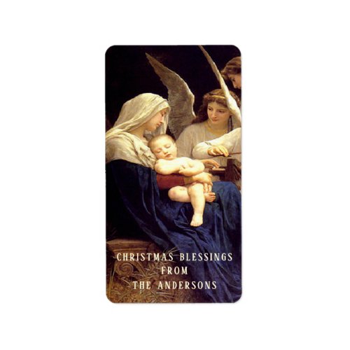 Elegant Religious Virgin Mary Angels Music Label