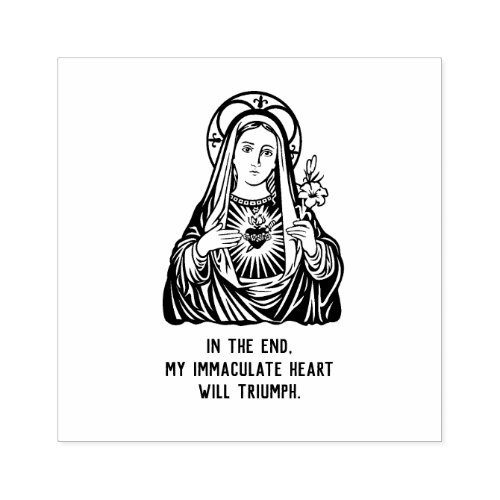 Elegant Religious Virgin Mary Immaculate Heart  Rubber Stamp