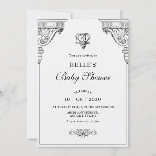 Elegant Renaissance architecture baby shower Invitation