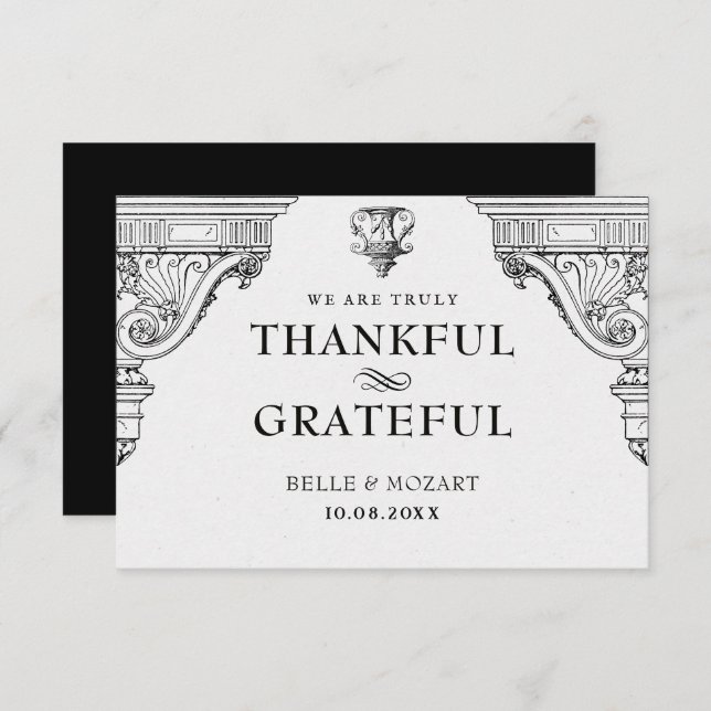 Elegant Renaissance architecture  Thank You Card (Front/Back)
