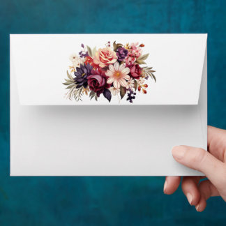 Elegant Renaissance Floral Wedding Invite Envelope