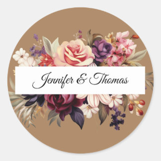 Elegant Renaissance Floral Wedding Sticker