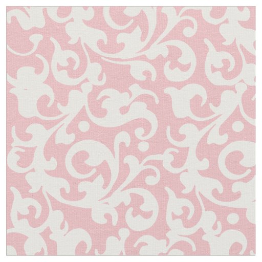 Elegant Renaissance Swirls Peachy Pink Damask Fabric