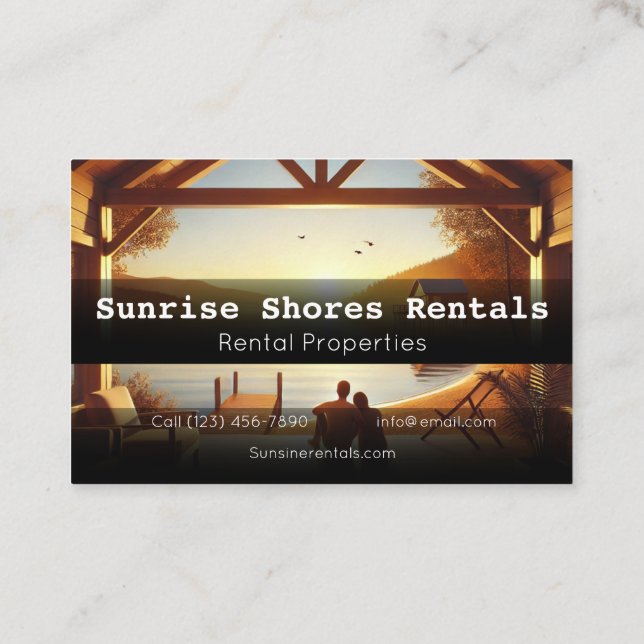 Elegant Rental Property Business Card Perfect  (Back)