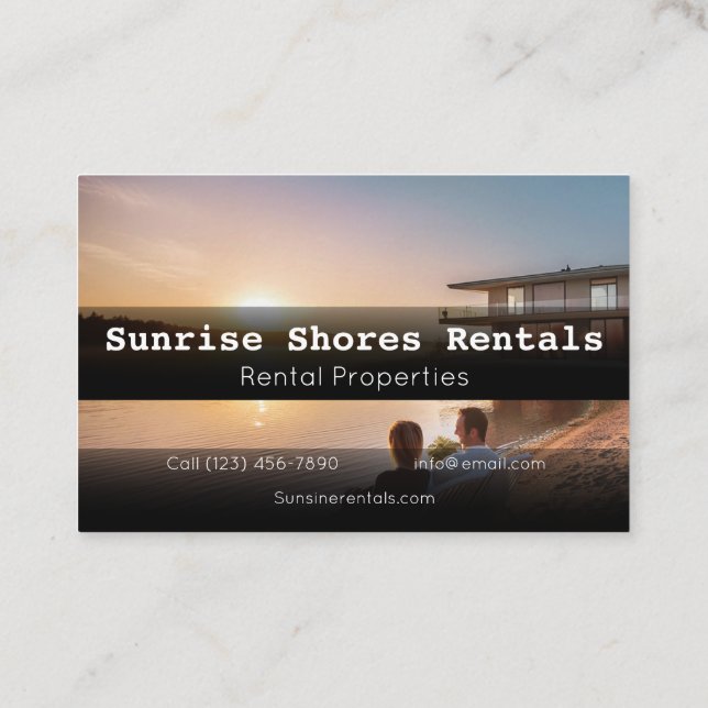 Elegant Rental Property Business Card Perfect  (Back)