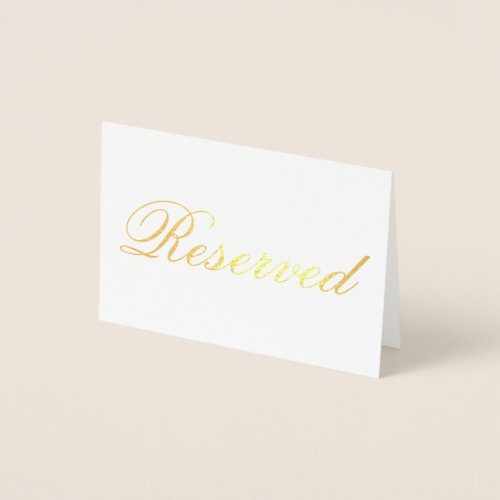 Elegant Reserved Gold Foil Table Card