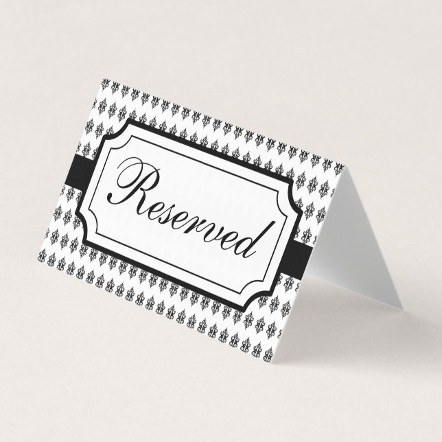 Elegant Reserved Seating Card Table Sign (Front)
