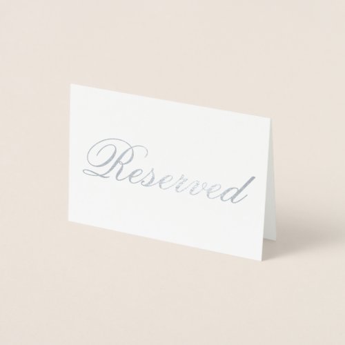 Elegant Reserved Silver Foil Table Card