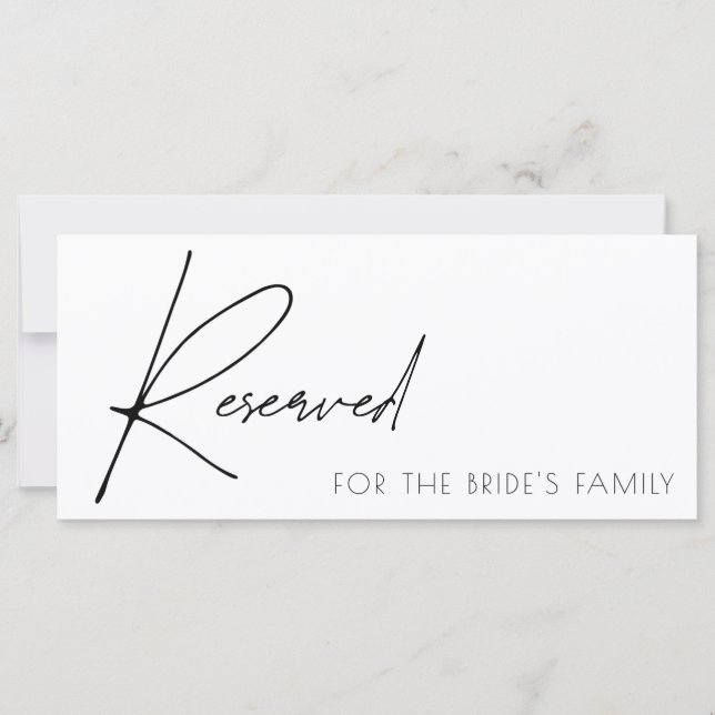 Elegant Reserved Wedding sign (Front)