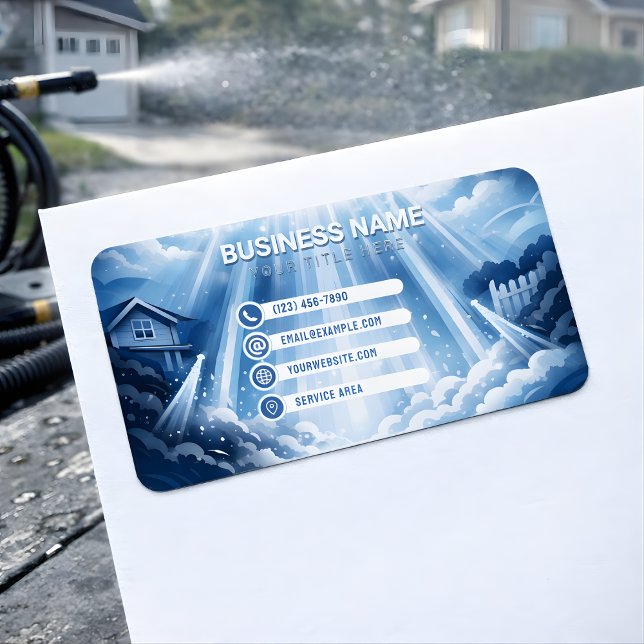 Elegant Residential Pressure Washing Radiant Sky Label (Creator Uploaded)