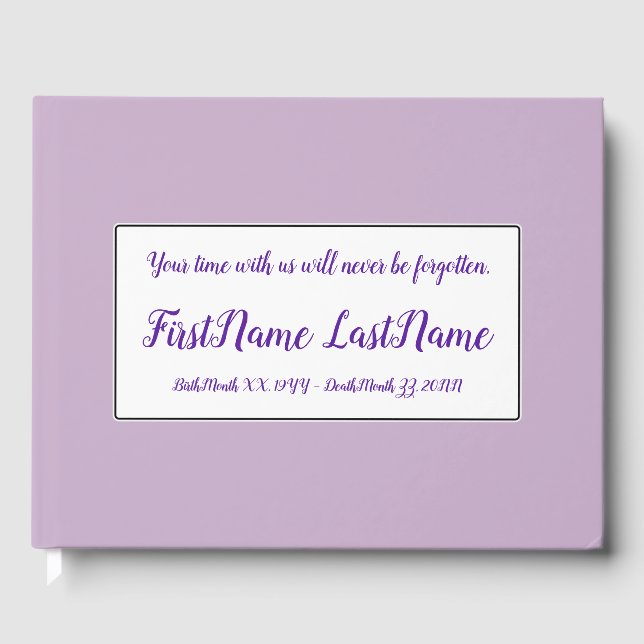 Elegant, Respectable Funeral Guestbook (Front)