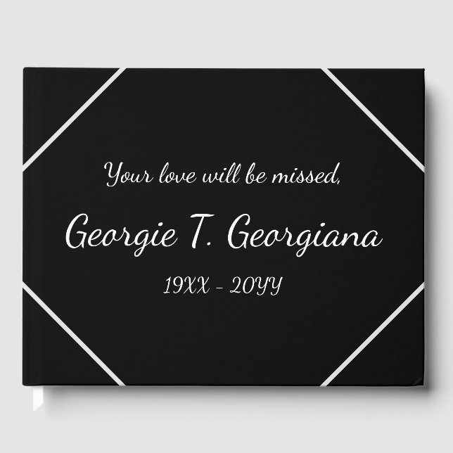 Elegant, Respectable Funeral/Memorial Guestbook (Front)