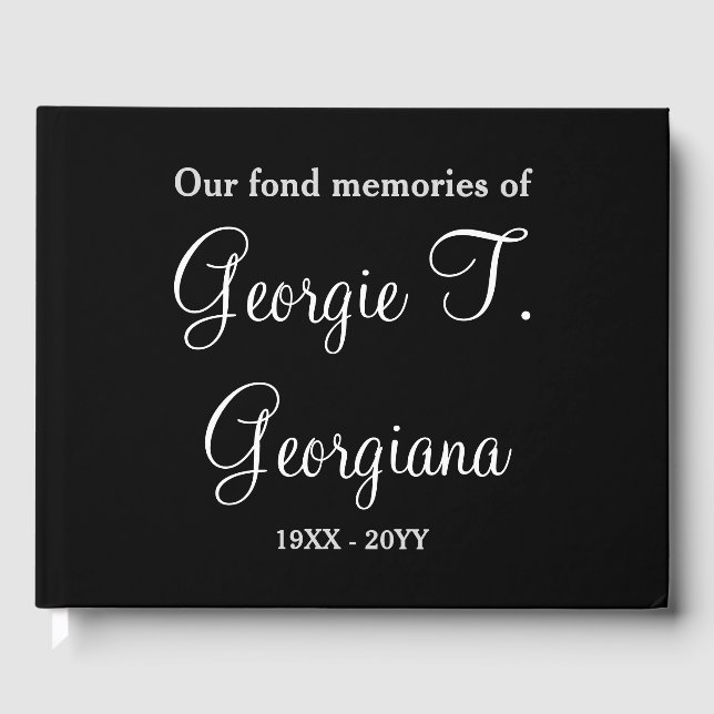 Elegant & Respectable Funeral Memorial Guestbook (Front)