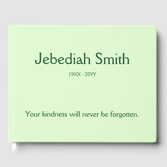 Elegant, Respectable Memorial Guestbook (Front)