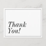 [ Thumbnail: Elegant & Respectable "Thank You!" Postcard ]