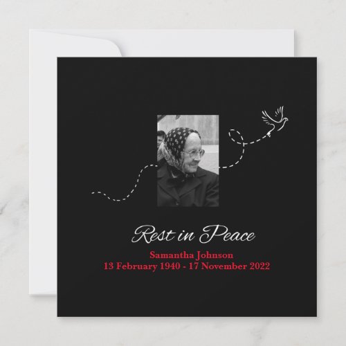 Elegant Rest in Peace Condolence Card