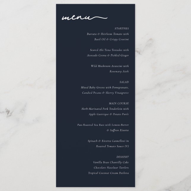 Elegant Restaurant Menu (Front)