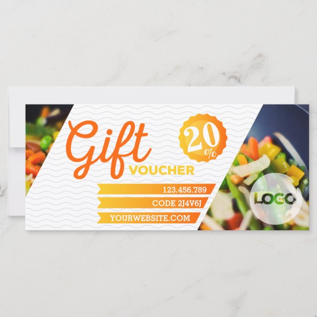 Elegant restaurant promotion gift voucher template (Front)