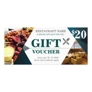 Elegant restaurant promotion gift voucher template rack card