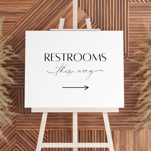 Elegant Restrooms This Way Wedding Sign