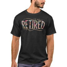 Elegant "RETIRED" Floral Lettering Design - Waterc