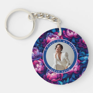 Elegant Retirement Gifts For Women Peonies Floral Keychain