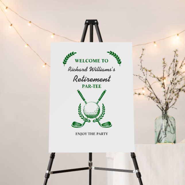 Elegant Retirement Golf Club Wreath Themed Party Foam Board (In Situ (Stand))