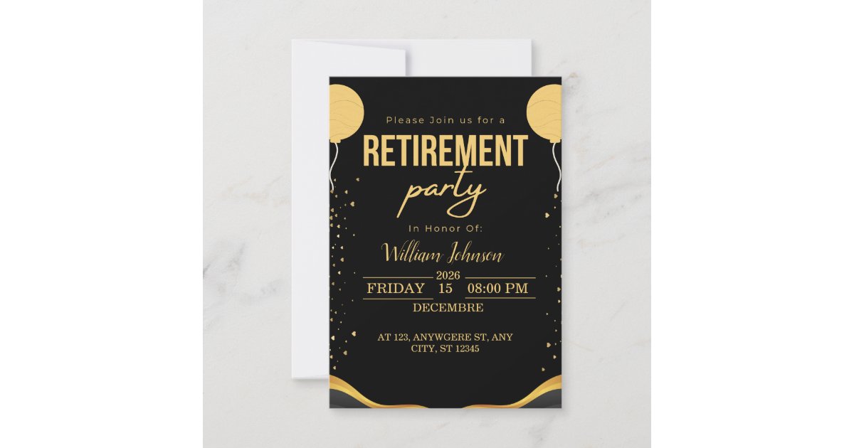 Elegant Retirement Party Custom invitation | Zazzle