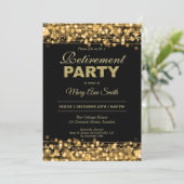 Elegant Retirement Party Gold Glitter Invitation | Zazzle