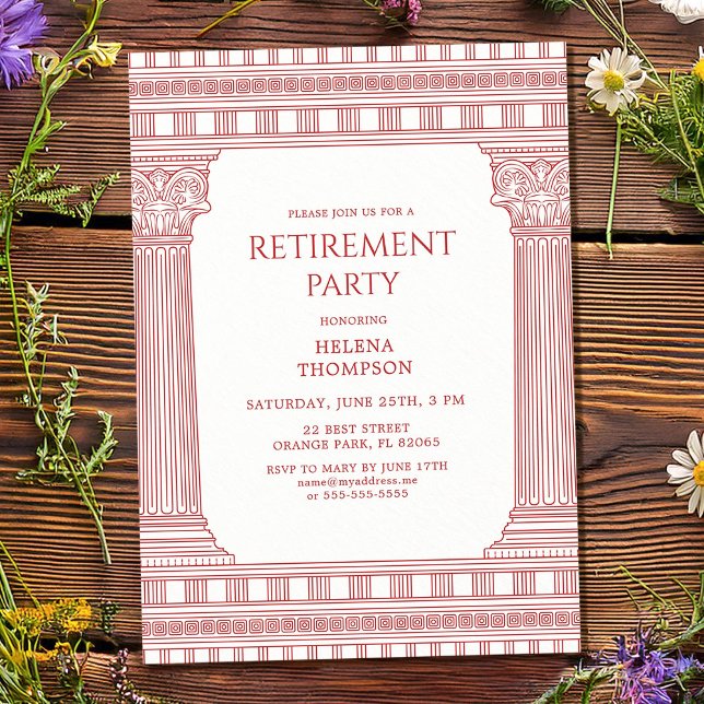 Elegant Retirement Party in pink Invitation (Creator Uploaded)