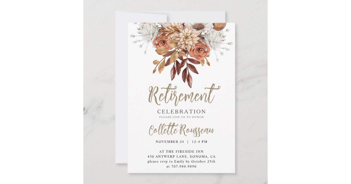 Elegant Retirement Party Invitation | Zazzle