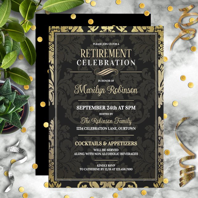 Elegant Retirement Party Invitation (Creator Uploaded)