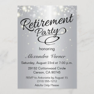Elegant Retirement Party Invitation - Silver