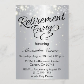 Elegant Retirement Party Invitation - Silver