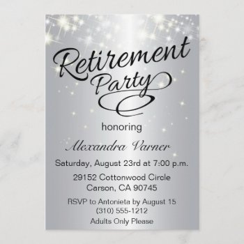 Elegant Retirement Party Invitation - Silver by AnnounceIt at Zazzle