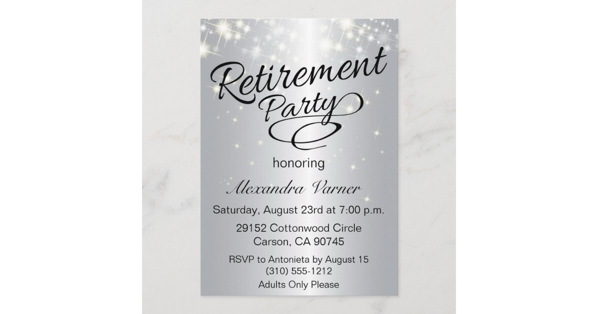 Elegant Retirement Party Invitation - Silver | Zazzle.com