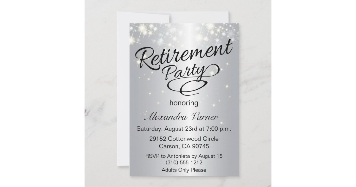 Elegant Retirement Party Invitation - Silver | Zazzle