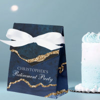 Elegant Retirement Party Navy Blue Gold Custom