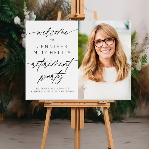 Elegant Retirement Party Photo Welcome Horizontal 