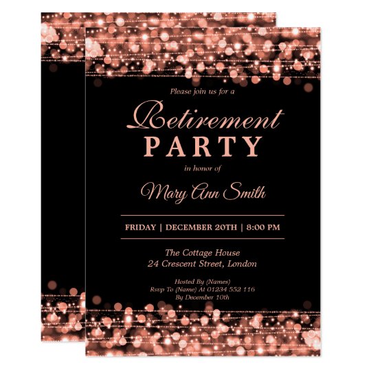 Elegant Retirement Party Rose Gold Invitation | Zazzle.com