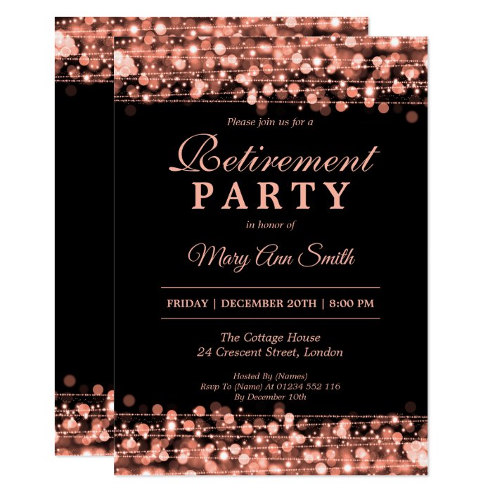 Elegant Retirement Party Rose Gold Invitation | Zazzle.com