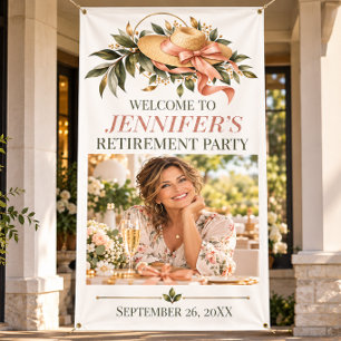 Elegant  Retirement Photo Welcome Celebration Sign