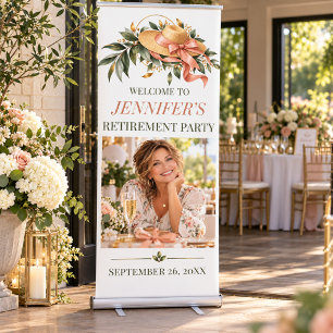 Elegant  Retirement Photo Welcome Celebration Sign