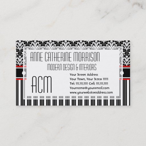Customizable Elegant Retro 1930s Art Deco Floral Damask Business Cards