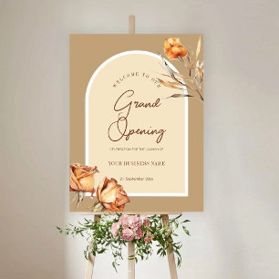 Elegant Retro Arch Flower Business Grand Opening Foam Board